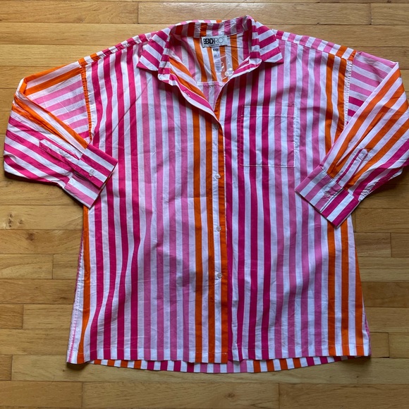 Beach Riot Other - Beach Riot Alexa Stripe Long Sleeve Cover Up Womens Size Large Vacation Beach